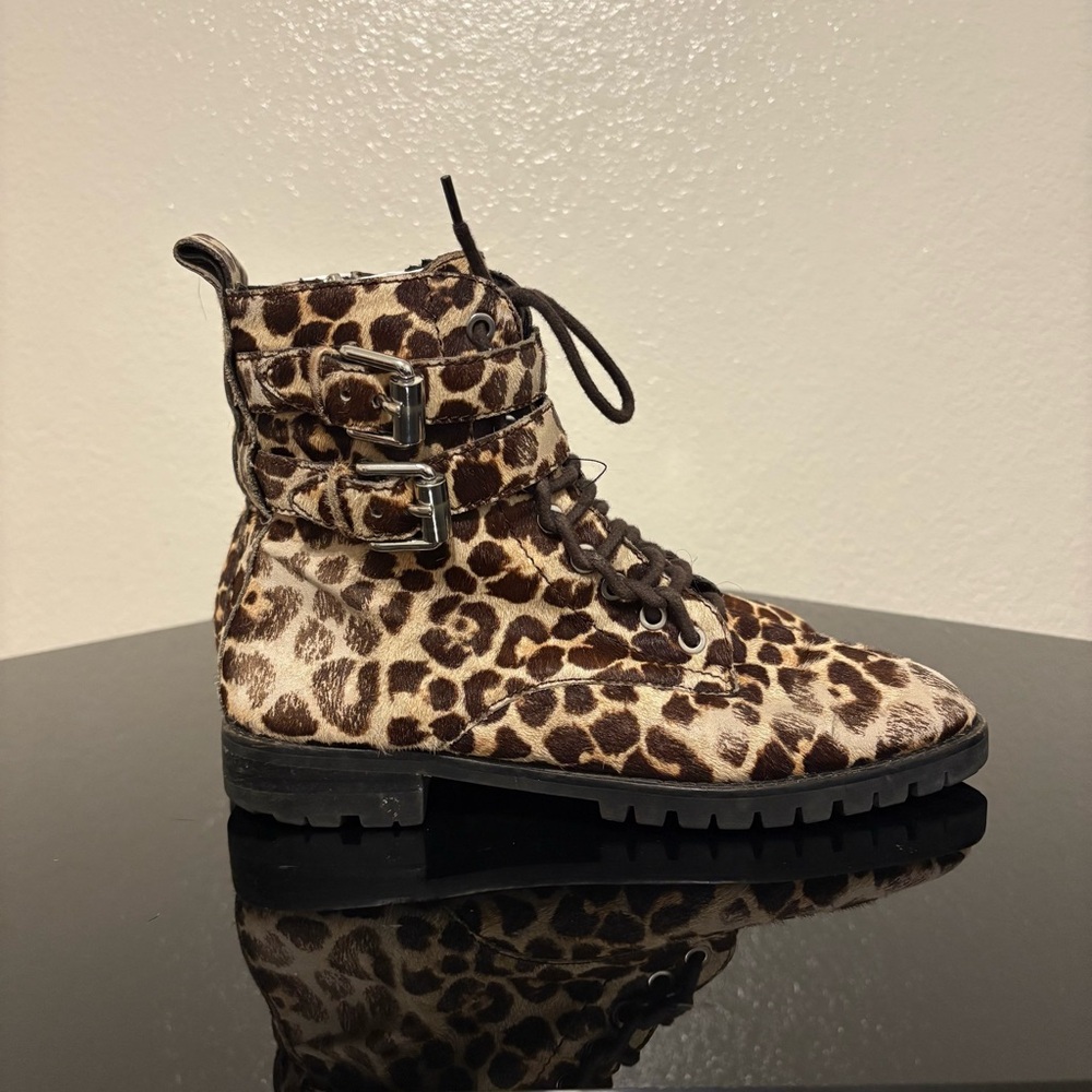 Rebecca Minkoff Leopard Print Combat Boots